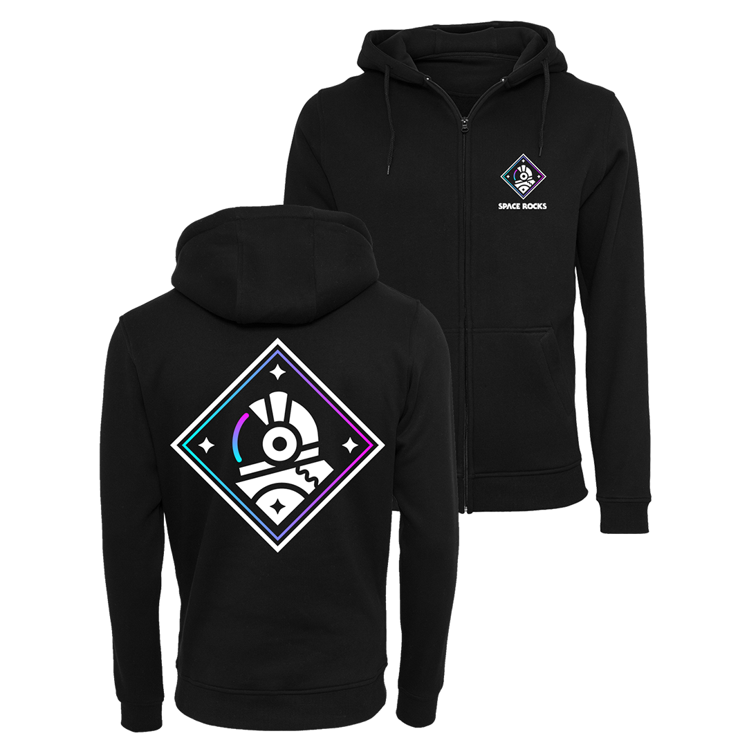 Icon Gradient Zip Hoodie - Black