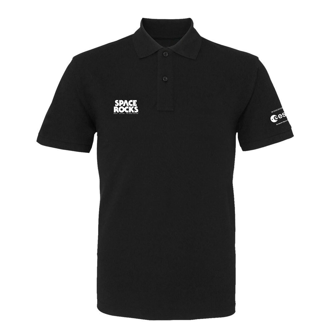 Space Rocks Logo Polo Shirt - Black
