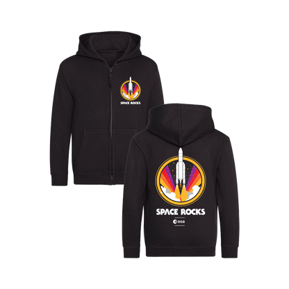 Retro Kids Zip Hoodie - Black