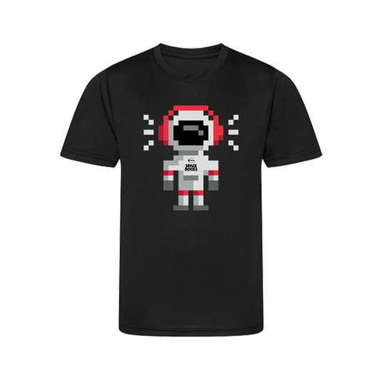 Astronaut 8 Bit Kids T-Shirt - Black